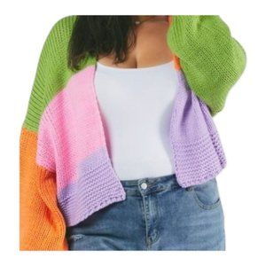 COPY - Plus Size Color block Cardigan